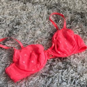 Aerie polka dot bra 36B bright peach color